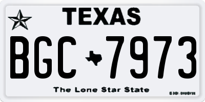 TX license plate BGC7973