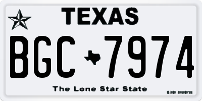 TX license plate BGC7974
