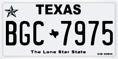 TX license plate BGC7975