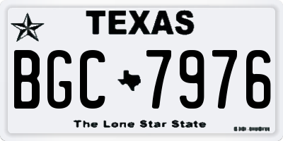 TX license plate BGC7976