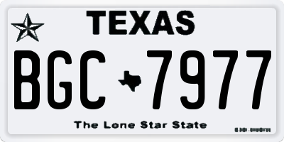 TX license plate BGC7977