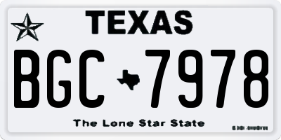 TX license plate BGC7978