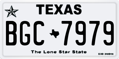 TX license plate BGC7979