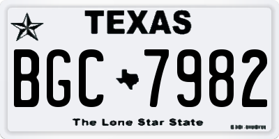 TX license plate BGC7982