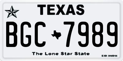TX license plate BGC7989