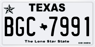 TX license plate BGC7991