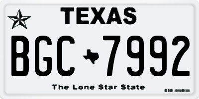 TX license plate BGC7992