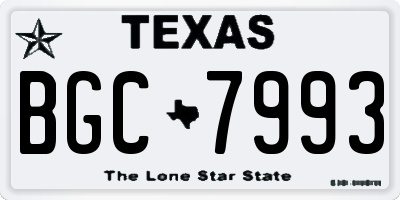 TX license plate BGC7993