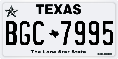 TX license plate BGC7995