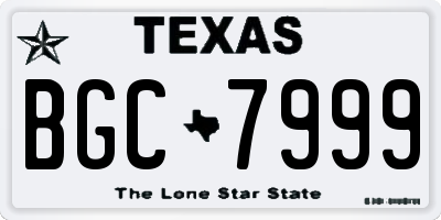 TX license plate BGC7999