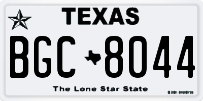 TX license plate BGC8044