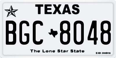 TX license plate BGC8048