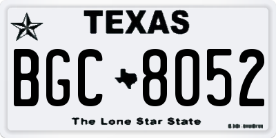 TX license plate BGC8052