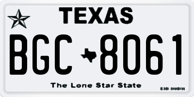 TX license plate BGC8061