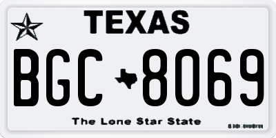 TX license plate BGC8069
