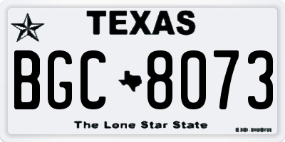 TX license plate BGC8073