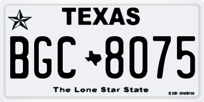 TX license plate BGC8075
