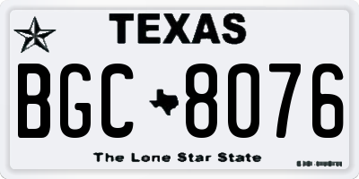 TX license plate BGC8076