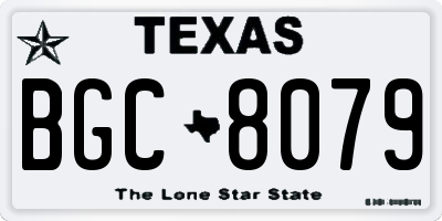 TX license plate BGC8079