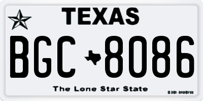 TX license plate BGC8086