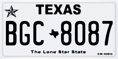 TX license plate BGC8087