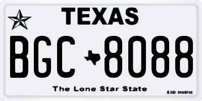 TX license plate BGC8088