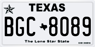 TX license plate BGC8089