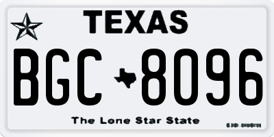 TX license plate BGC8096