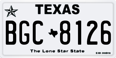 TX license plate BGC8126