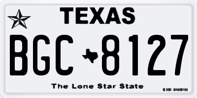 TX license plate BGC8127