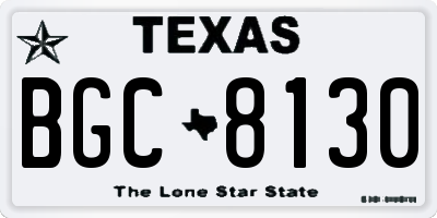 TX license plate BGC8130