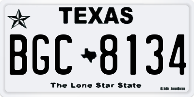 TX license plate BGC8134