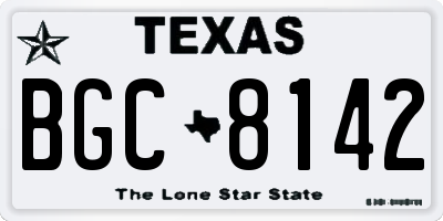TX license plate BGC8142