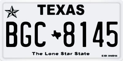 TX license plate BGC8145
