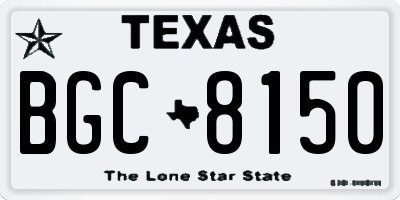 TX license plate BGC8150