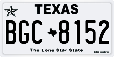 TX license plate BGC8152