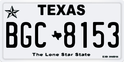 TX license plate BGC8153