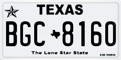 TX license plate BGC8160