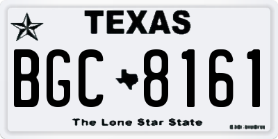 TX license plate BGC8161