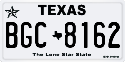TX license plate BGC8162