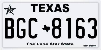TX license plate BGC8163