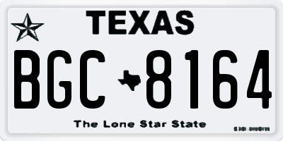 TX license plate BGC8164