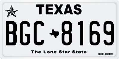 TX license plate BGC8169