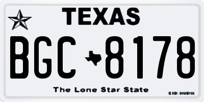 TX license plate BGC8178