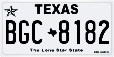 TX license plate BGC8182
