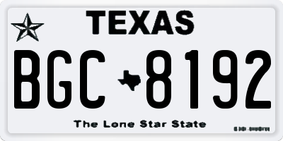 TX license plate BGC8192