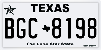 TX license plate BGC8198