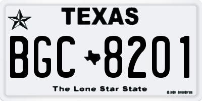TX license plate BGC8201