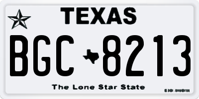 TX license plate BGC8213