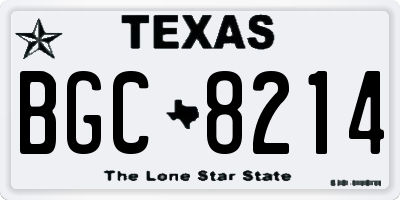 TX license plate BGC8214